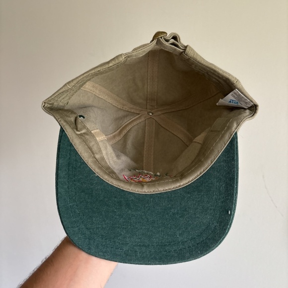 vintage 2 tone ice hockey hat trucker hat strapback brown green canada embroided - Picture 6 of 6